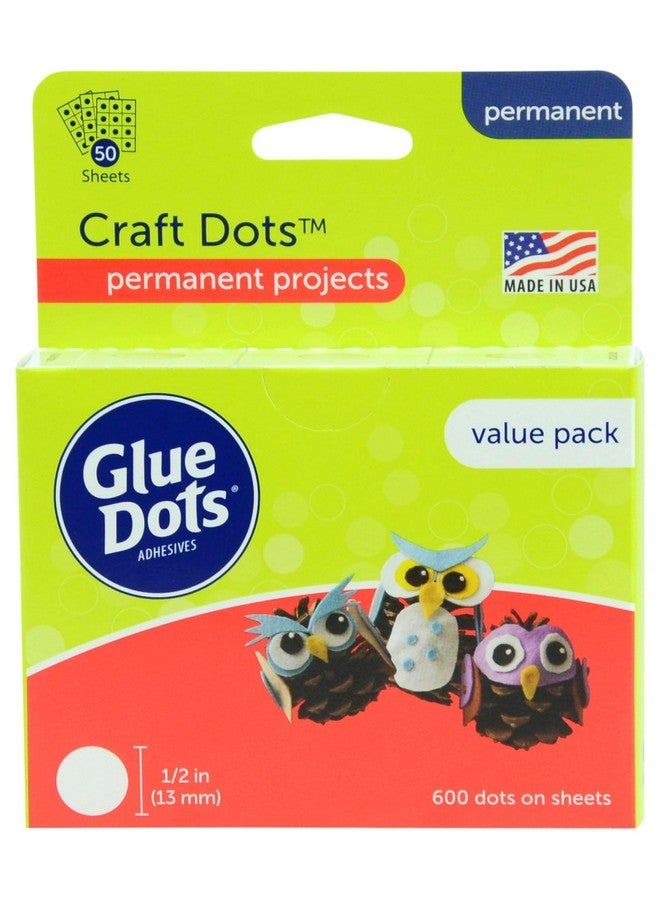 جلو دوتس عبوة قيمة من Craft Dots، مزدوجة الجوانب، 1/2 بوصة، 0.5 بوصة، 600 نقطة، شريط غراء DIY للحرف اليدوية، نقاط غراء لاصقة لاصقة، بديل الغراء الساخن السائل، شفاف - Image 1