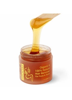 MOOM Organic Travel Wax Kit with Aloe, Tea Tree Oil & Chamomile for Face - Natural Sugar Waxing Glaze with 6 Facial Fabric Strips & 2 Small Wooden Applicator Sticks 1.6 oz. - Facial Wax Kit - 1 Pack  - Image 5