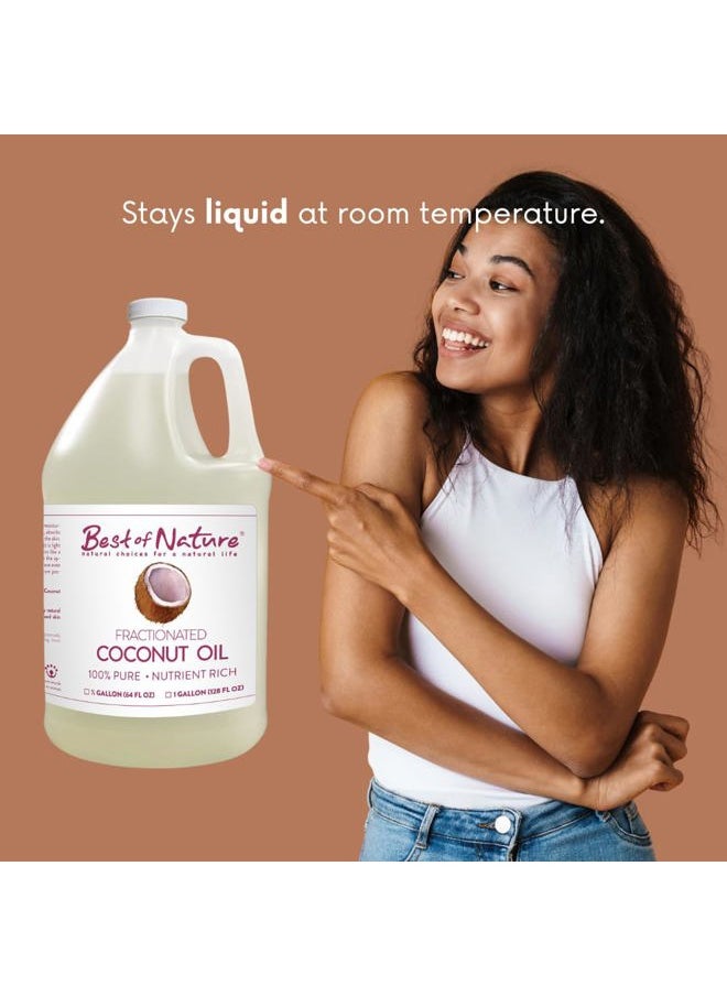 Best of Nature - 100% Pure Fractionated Coconut Oil - Liquid MCT Massage & Body Oil, Unscented Moisturizer for Hair, Skin, Face, Aromatherapy Carrier for Essential Oils, Gallon (128 fl oz) - Image 1