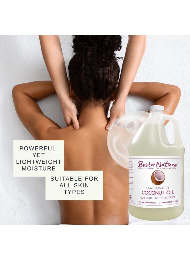 Best of Nature - 100% Pure Fractionated Coconut Oil - Liquid MCT Massage & Body Oil, Unscented Moisturizer for Hair, Skin, Face, Aromatherapy Carrier for Essential Oils, Gallon (128 fl oz) - Image 1