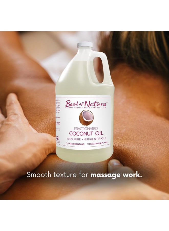 Best of Nature - 100% Pure Fractionated Coconut Oil - Liquid MCT Massage & Body Oil, Unscented Moisturizer for Hair, Skin, Face, Aromatherapy Carrier for Essential Oils, Gallon (128 fl oz) - Image 1