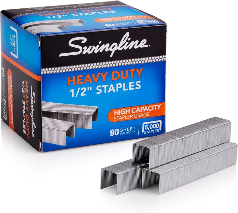 Swingline Staples, Heavy Duty for Desktop Staplers, 1/2" Length, 100/Strip, 5000/Box (79392) Economical varied design options - Image 1