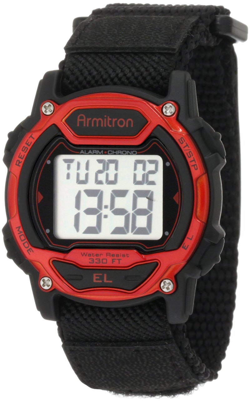 Armitron Sport Unisex 457004RED Silver-Tone and Red Accented Chronograph Digital Watch - Image 1