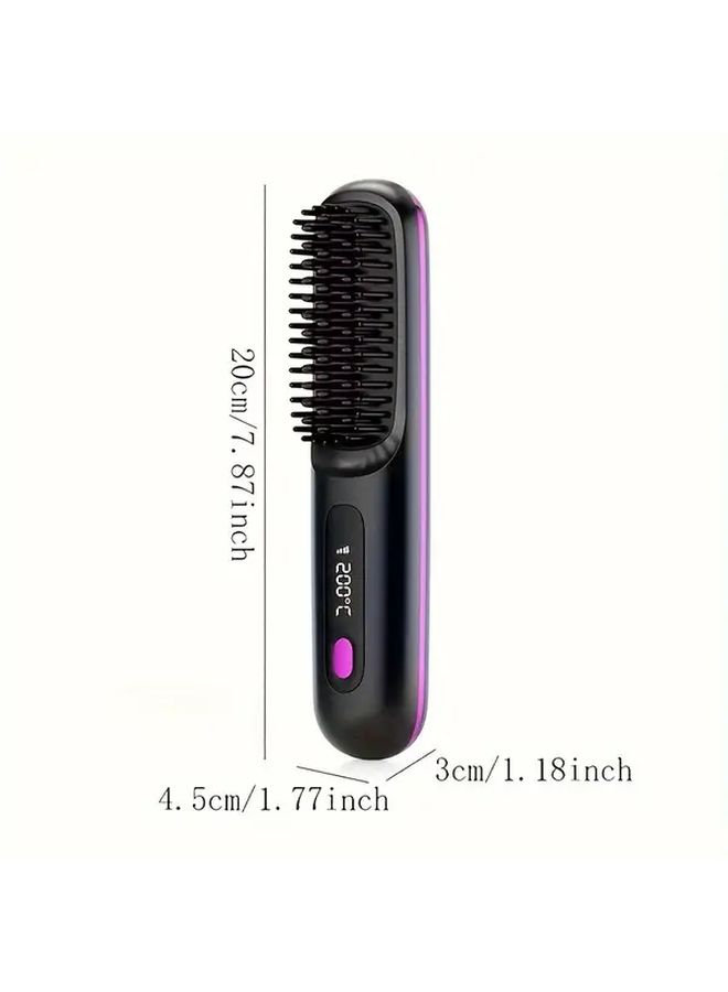 Black Wireless Hair Straightener 30W Ceramic Fast Heating 3 Temperature Settings LED Display Compact Travel Friendly - Image 4