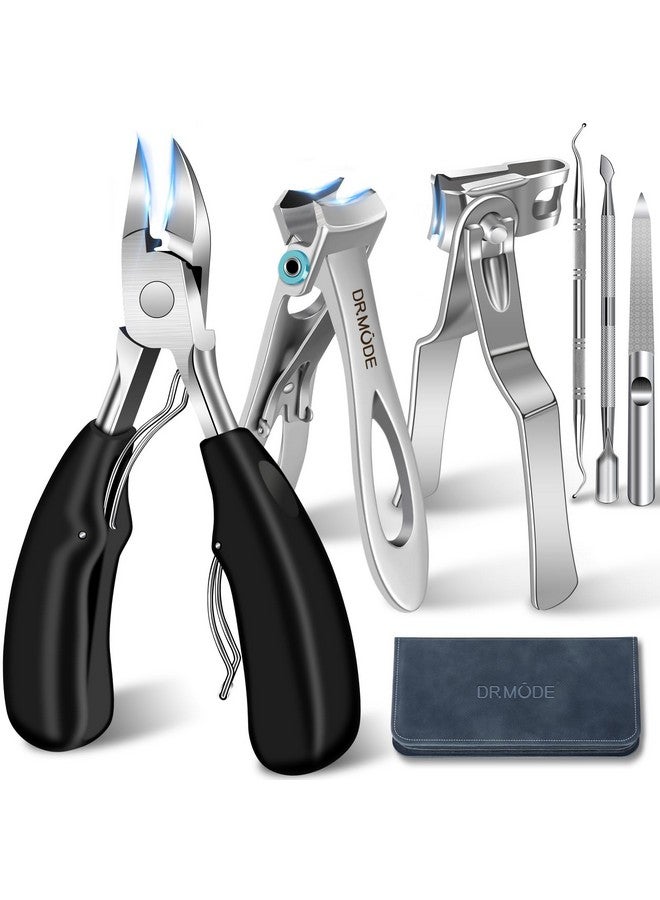 DRMODE Toenail Clippers for Seniors Thick Toenails - Wide Jaw Opening Large Toe Nail Clippers for Thick Ingrown Nails, Professional Sharp Heavy Duty Nail Clipper Cutter for Mens Seniors with Leather Case - Image 1