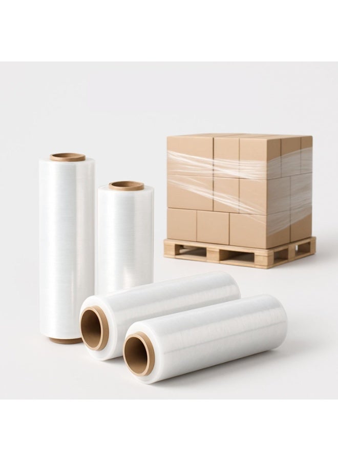 Aoura Grp DESK ESSENTIALS Stretch Film – 6 Rolls (2.3 kg) | Heavy-Duty 23 Micron Pallet Wrap for Packaging, Shipping & Industrial Use - Image 5