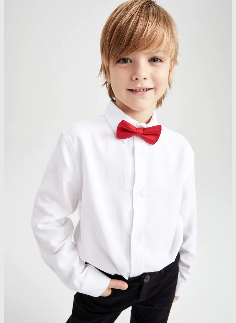 DeFacto Boy Polo Neck Woven Long Sleeve Shirt