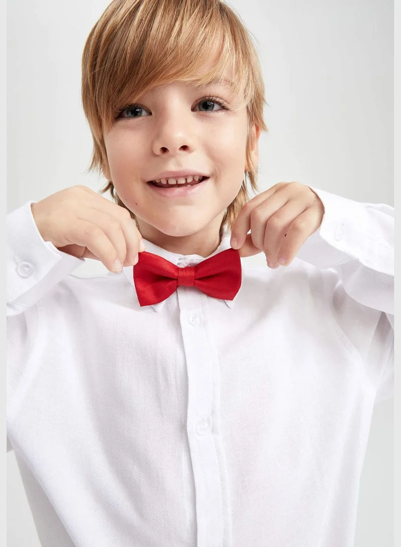 DeFacto Boy Polo Neck Woven Long Sleeve Shirt