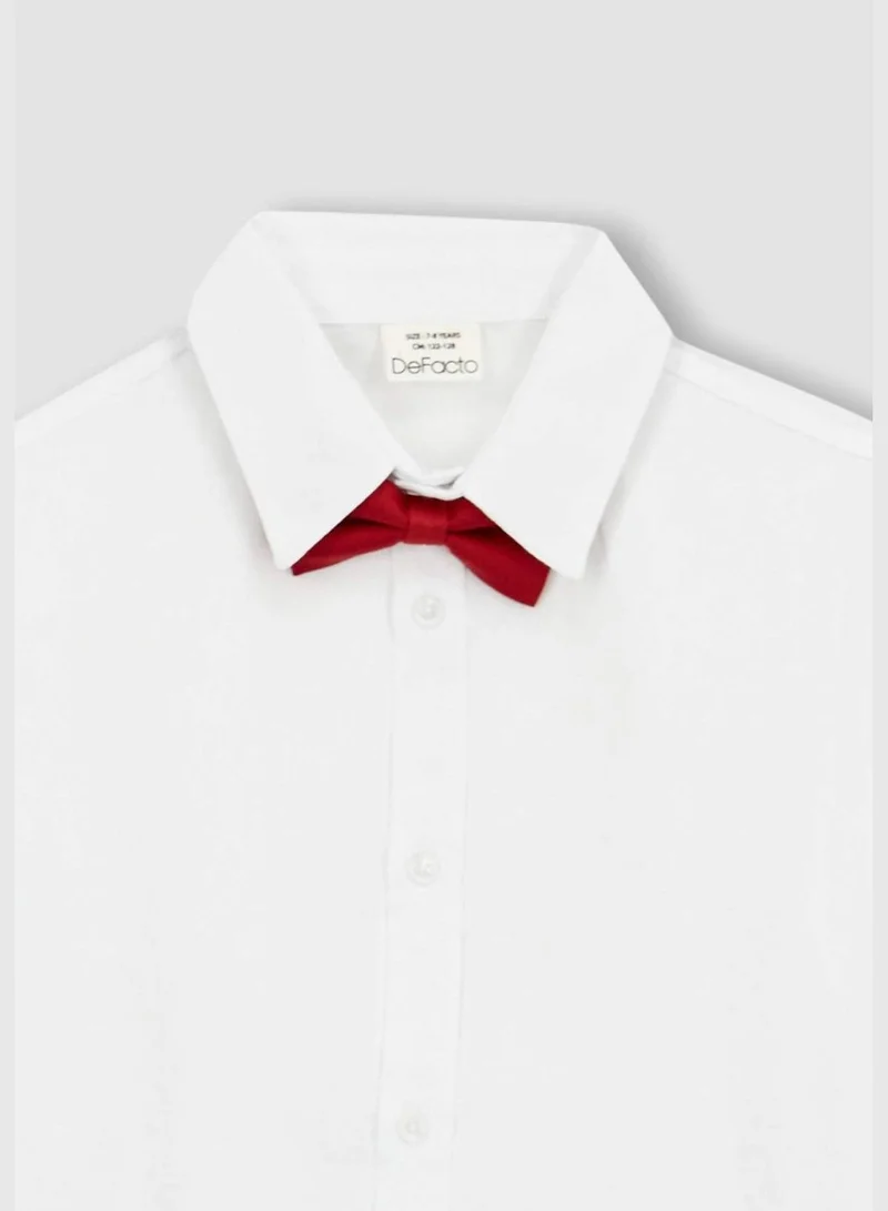 DeFacto Boy Polo Neck Woven Long Sleeve Shirt