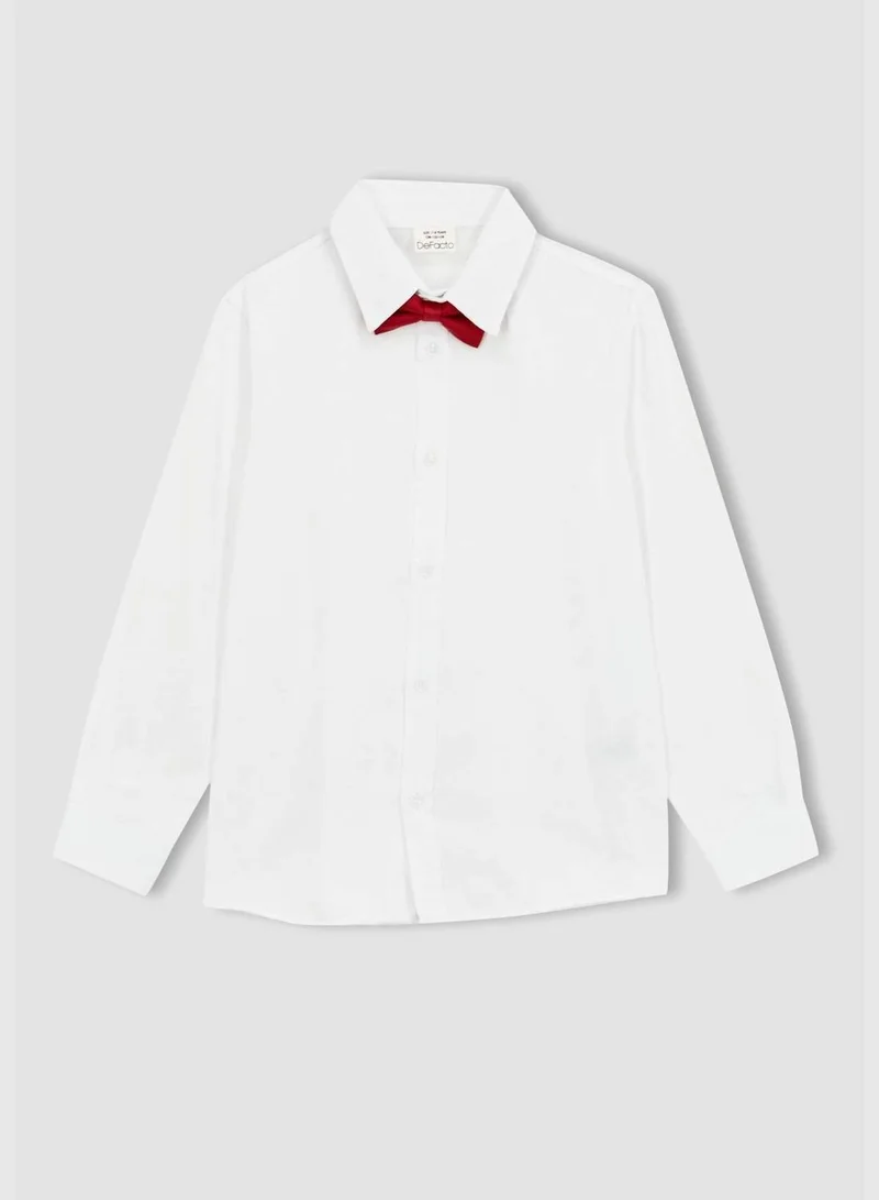 DeFacto Boy Polo Neck Woven Long Sleeve Shirt