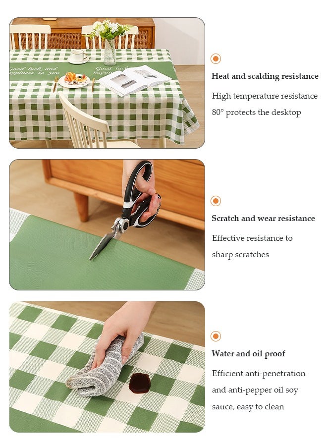 DUNISO - 2 Pcs Waterproof tablecloth, rectangular tablecloths, no wash dust proof tablecloths, heat resistant and wear resistant, suitable for dining tables, desks, dressing tables, counters, coffee tables, 137cm * 180cm - Image 1