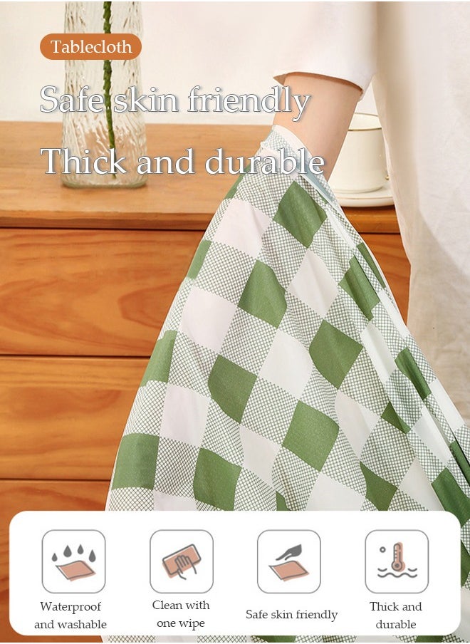 DUNISO - 2 Pcs Waterproof tablecloth, rectangular tablecloths, no wash dust proof tablecloths, heat resistant and wear resistant, suitable for dining tables, desks, dressing tables, counters, coffee tables, 137cm * 180cm - Image 1