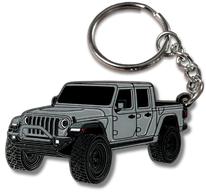 FOUR WHEEL BEAST Jeep Gladiator Keychain Officially Licensed Jeep Accessories Key Chain Fob Cover Mods 20202024 StingGraySilver