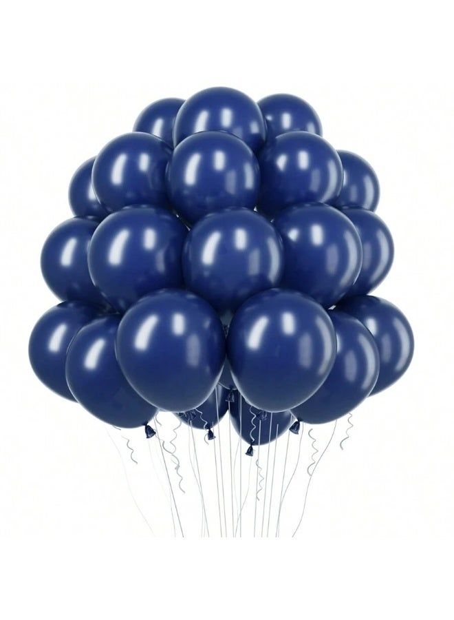 Dark Blue Latex Balloons 50 pieces – 10 inch size – High-quality helium balloons for party and event decorations – Elegant decoration for birthdays, graduations, and weddings - Image 1