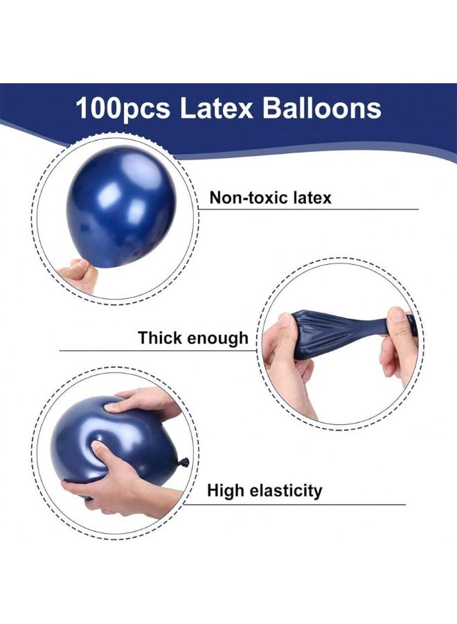Dark Blue Latex Balloons 50 pieces – 10 inch size – High-quality helium balloons for party and event decorations – Elegant decoration for birthdays, graduations, and weddings - Image 3