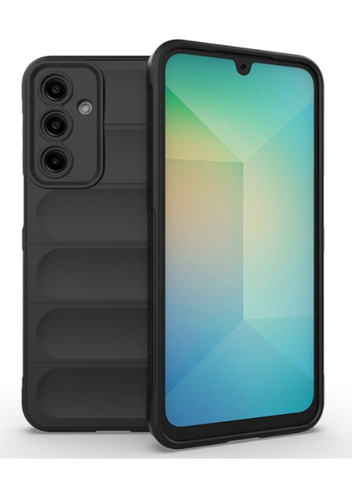 for Samsung Galaxy A36 5G Case Cover, Heavy Duty 4D Striped Pattern Sensory Soft Silicone Full Portection Shockproof Phone Case for Samsung Galaxy A36 5G, Black - Image 1