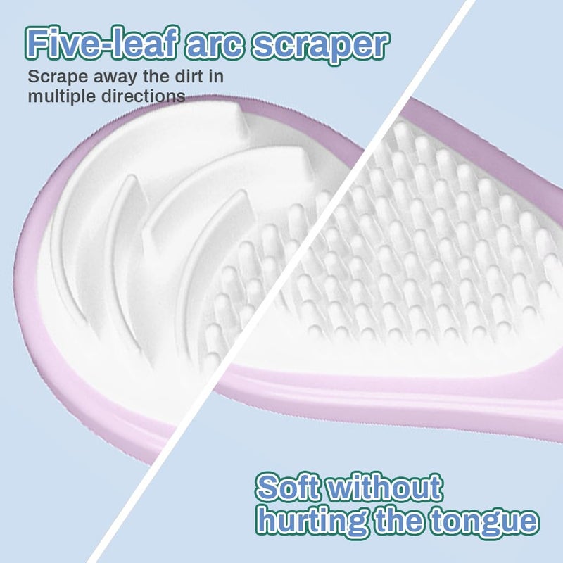 HANNEA® Double-Side Desiged Tongue Scraper, Ultra-soft Tongue Brush Tongue Cleaner (5 PACK) - Image 3
