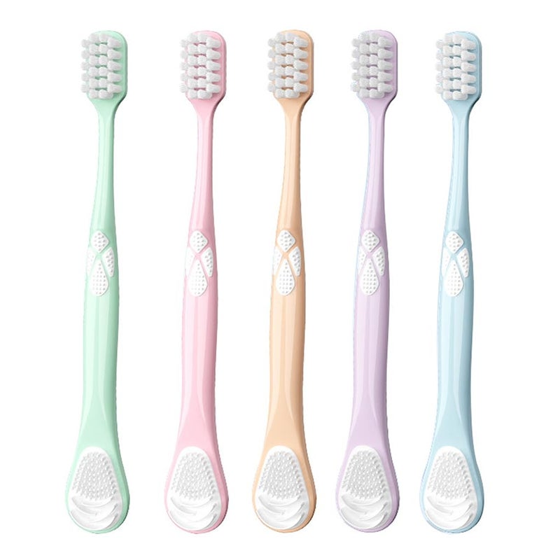 HANNEA® Double-Side Desiged Tongue Scraper, Ultra-soft Tongue Brush Tongue Cleaner (5 PACK) - Image 1