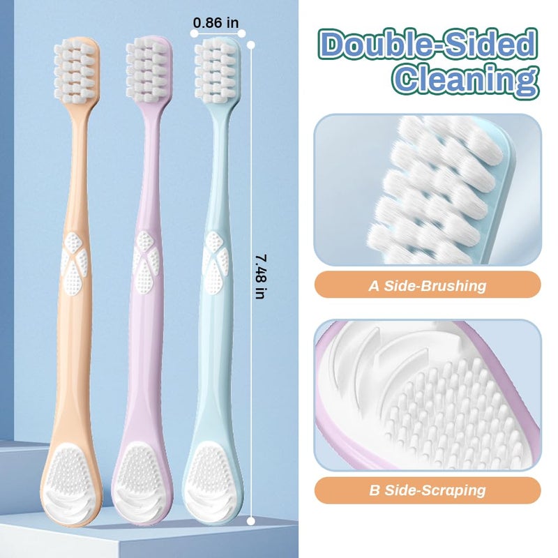 HANNEA® Double-Side Desiged Tongue Scraper, Ultra-soft Tongue Brush Tongue Cleaner (5 PACK) - Image 2