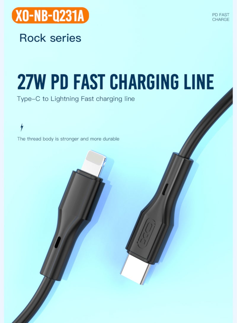 XO NB-Q231A Rock Series Type-c to Lightning 27W Data Cable  - Image 1