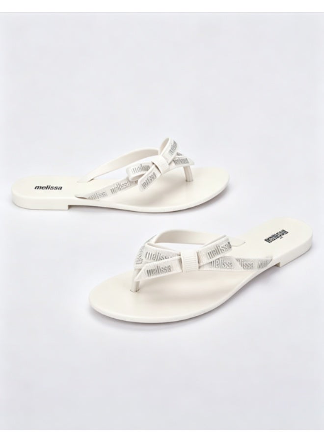 Melissa Flat Minimalist Bow Letter‑Print Flip‑Flops for Women - Image 2