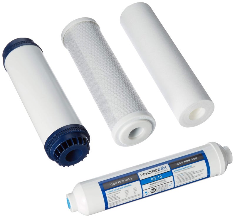 Hydronix 5 Stage 4pc Reverse Osmosis RO Water Filter Cartridges, Pre & Post Replacement Set SED UDF CTO GAC - 2.5" x 10" - Image 3