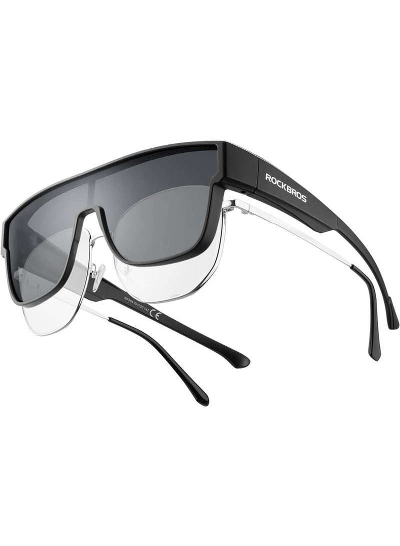 ROCKBROS Polarized Fit Over Glasses Sunglasses 100% UV400 Protection for Men Women,Wrap Around Sunglasses for Driving Cycling - Image 5