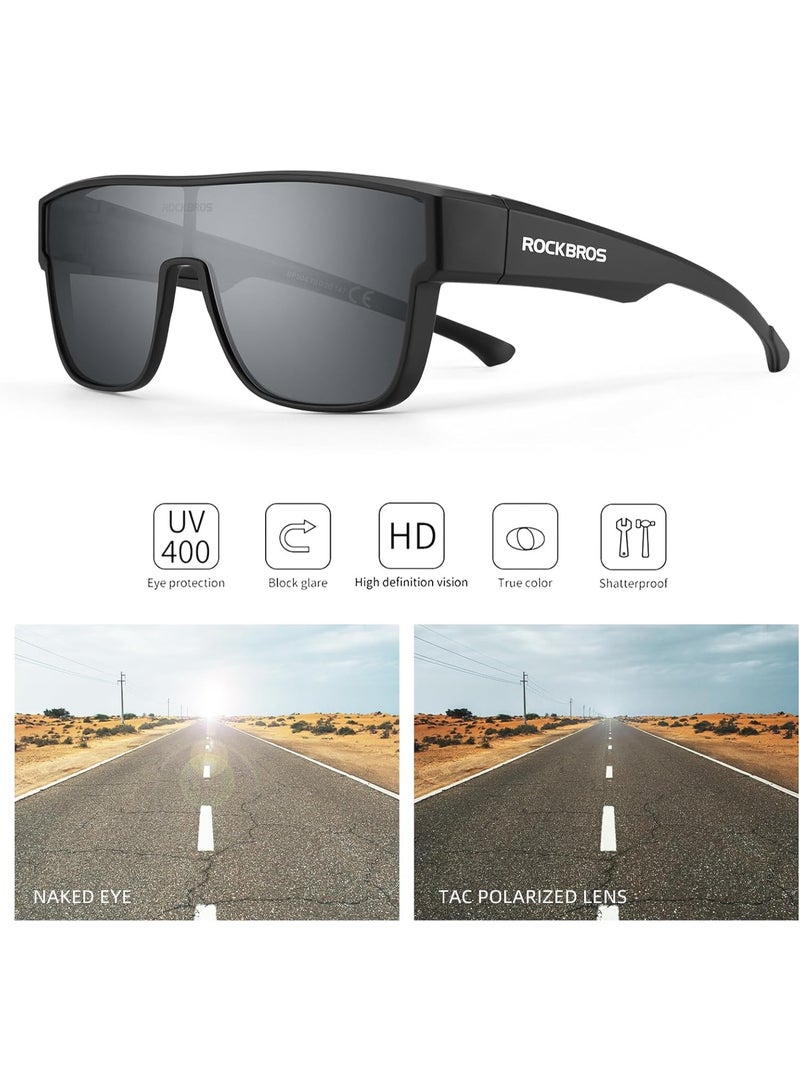ROCKBROS Polarized Fit Over Glasses Sunglasses 100% UV400 Protection for Men Women,Wrap Around Sunglasses for Driving Cycling - Image 3