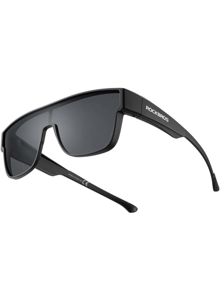 ROCKBROS Polarized Fit Over Glasses Sunglasses 100% UV400 Protection for Men Women,Wrap Around Sunglasses for Driving Cycling - Image 1