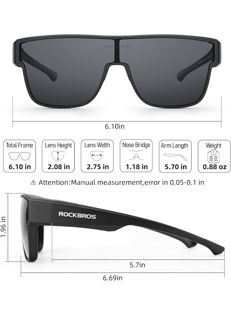 ROCKBROS Polarized Fit Over Glasses Sunglasses 100% UV400 Protection for Men Women,Wrap Around Sunglasses for Driving Cycling - Image 4