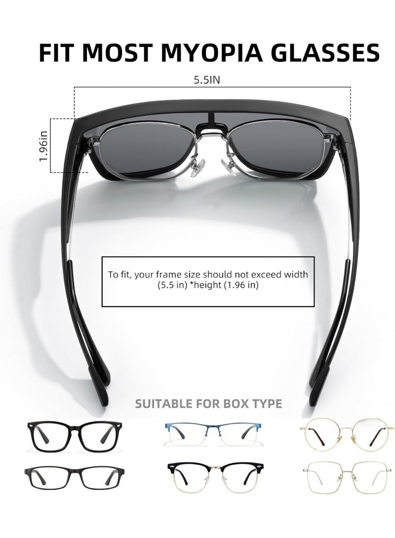 ROCKBROS Polarized Fit Over Glasses Sunglasses 100% UV400 Protection for Men Women,Wrap Around Sunglasses for Driving Cycling - Image 2
