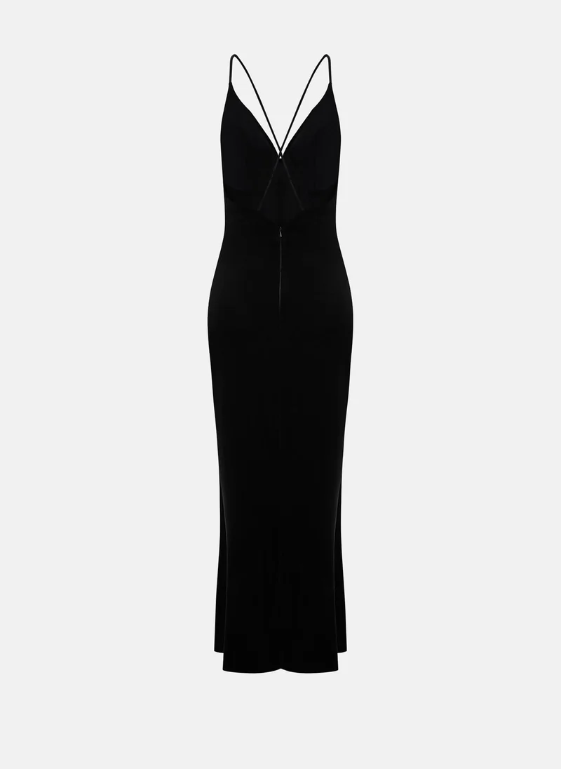 Lichi  Velvet maxi dress with thin straps for Women | Best Price UAE