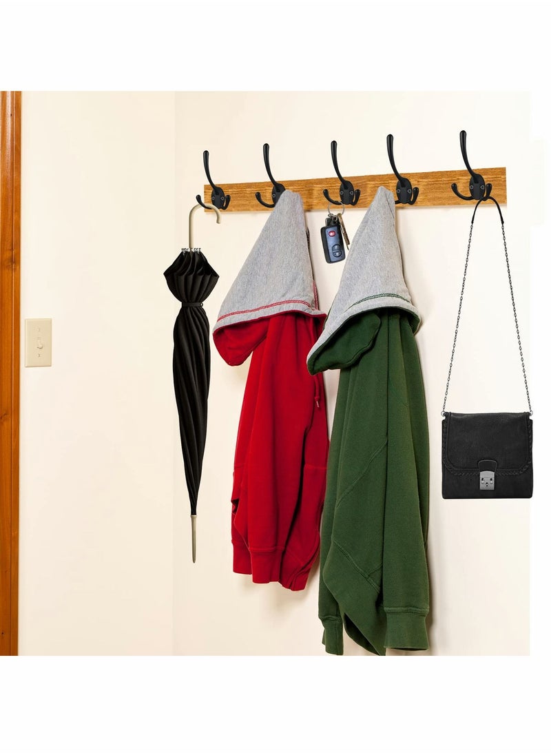 SYOSI - Coat Hooks Wall Mounted, Big Heavy Duty Three Prongs with 14 Screws Retro Double Utility Rustic Hooks for Thick Coat, Big Heavy Bag（7 Pack ） - Image 1