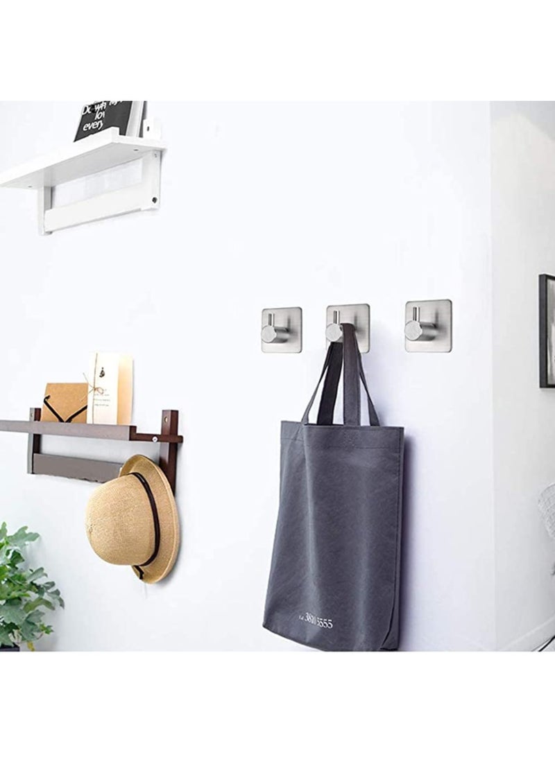 SYOSI 4 Pcs Heavy Duty Wall Hooks, Self Adhesive 304 Stainless Steel Anti-Rust Waterproof Hooks Perfect for Bathroom, Bedroom, and Kitchen Hooks for Hanging Hat, Towel, or Coat  - Image 4