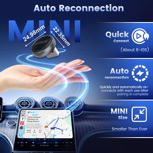 Carlinkit Mini Ultra3 Wireless CarPlay Android Auto Adapter for OEM Wired Cars 245Ghz WiFi Fast Boot Plug Play Online Update Mini Desgin Compatible with iOS 10Android 110 - Image 3