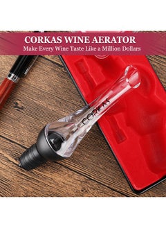 CORKAS Wine Aerator Professional Quality Wine Aerator Pourer, 2-In-1 Wine Pourer Aerator And Decanter Spout For Aerating Wine Instantly, Wine Accessories Gift For Wine Lovers, No-Drip Or Spill  - Image 5