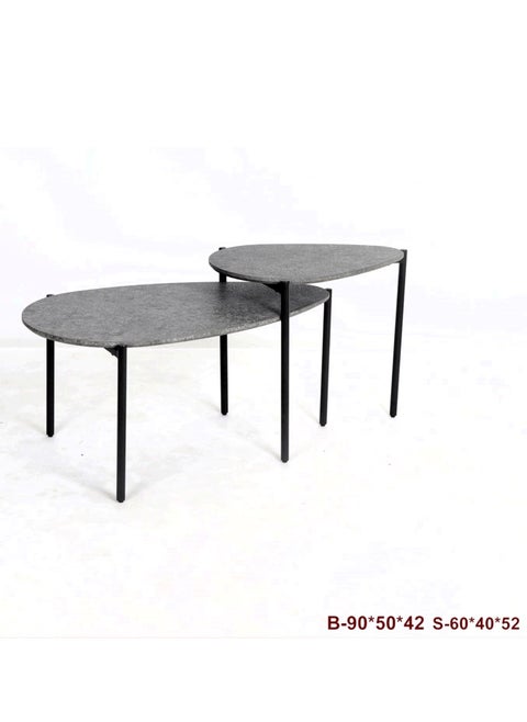 طقم من قطعتين من طاولات القهوة الجانبية الصغيرة لغرفة المعيشة B-90*50*42 S-60*40*52