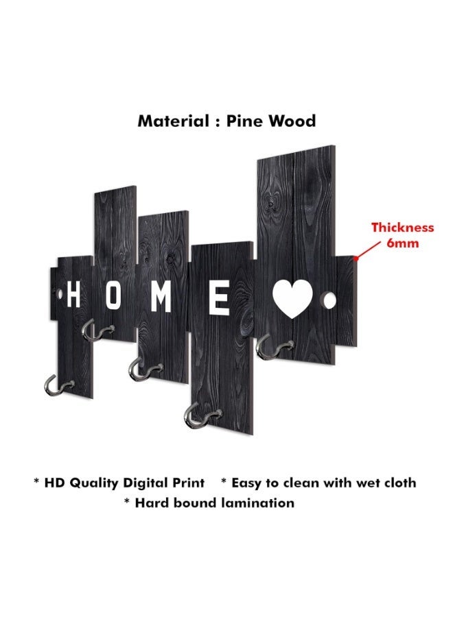 Artvibes Unique Stylish Wooden Key Holder for Wall Decor with Stylish Stainless Steel 5 Hooks Beautiful Key Organizer for Home Decoration(KH_806N) - Image 3