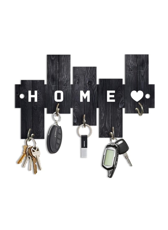 Artvibes Unique Stylish Wooden Key Holder for Wall Decor with Stylish Stainless Steel 5 Hooks Beautiful Key Organizer for Home Decoration(KH_806N) - Image 1