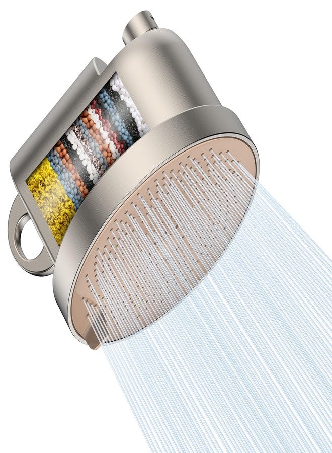 MakeFit NSF Certified Filtered Shower Head - 5 Settings High Pressure Rain Shower Head for Hard Water Softener - Easy Install & Replace - Bathroom Showerhead to Remove Chlorine & Heavy Metals (Brushed Nickel) - Image 1