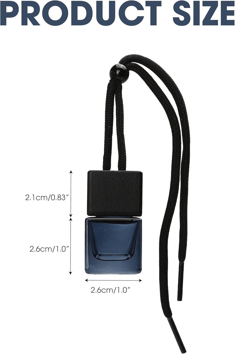 Excefore Upgraded simple practical design 3pcs Hanging Car Air Freshener - Empty Black Diffuser Bottles for Essential Oils, Glass Perfume, Aromatherapy Ornament Cube for Auto, Home, Office Decoration, Pendant Hot & cold climate compatible - Image 2