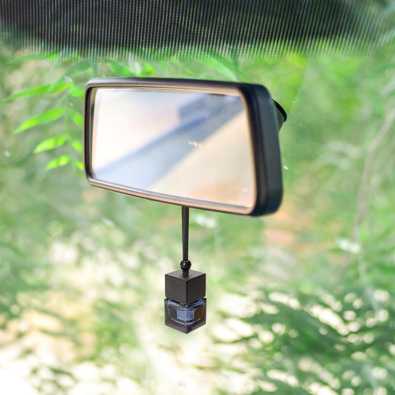 Excefore Upgraded simple practical design 3pcs Hanging Car Air Freshener - Empty Black Diffuser Bottles for Essential Oils, Glass Perfume, Aromatherapy Ornament Cube for Auto, Home, Office Decoration, Pendant Hot & cold climate compatible - Image 5