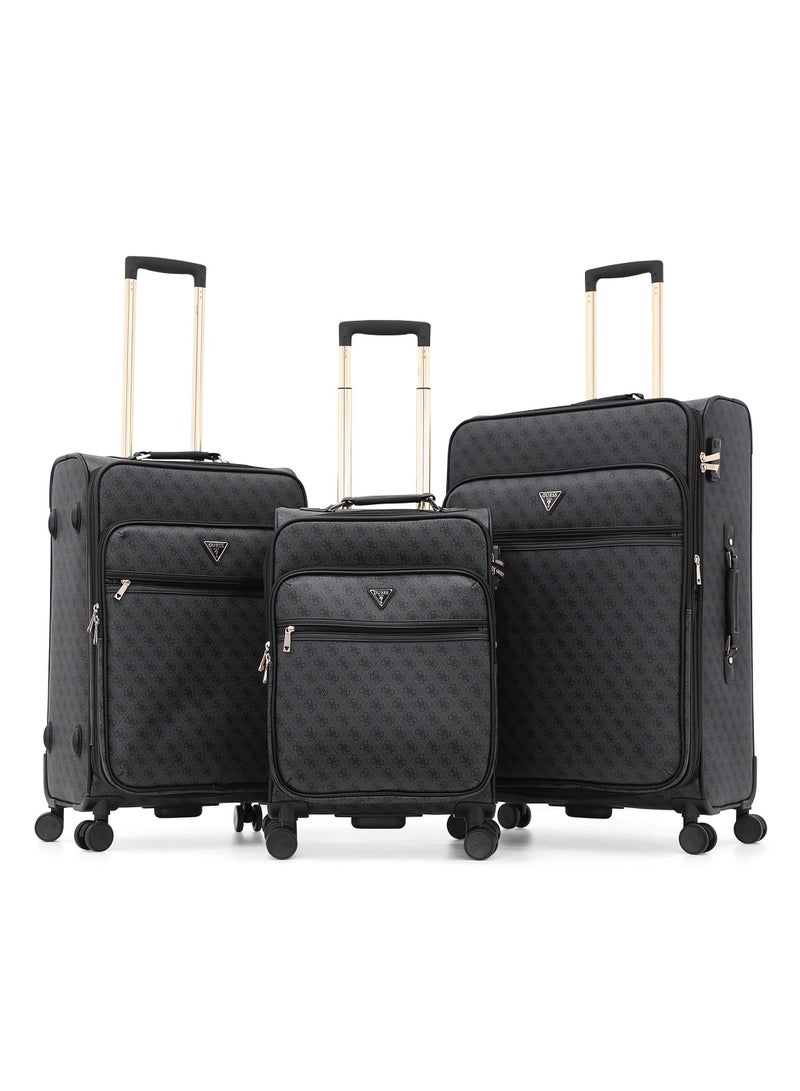 Guess Softside Double Spinner Luggage Set - 3 Piece Expandable Suitcases - Image 1