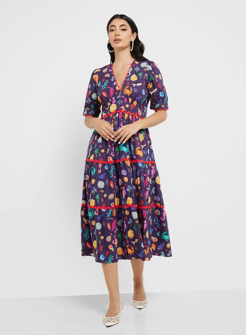 Hope & Ivy Sea Print Dress