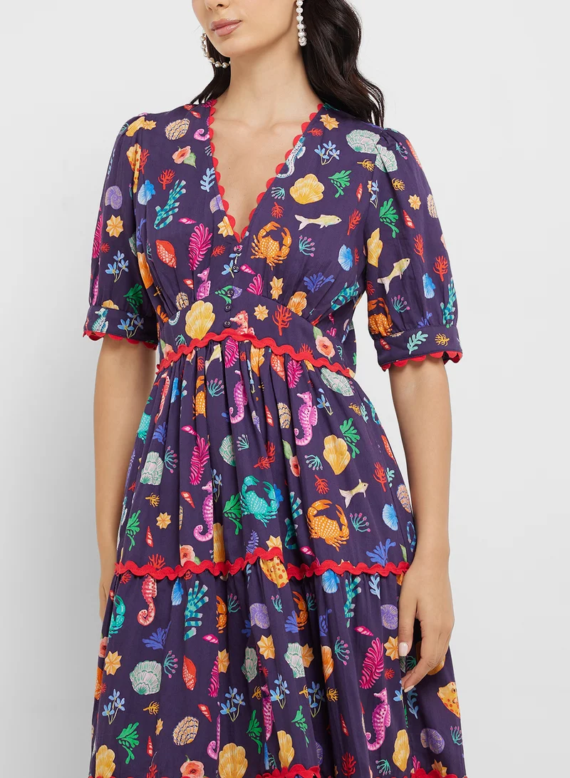 Hope & Ivy Sea Print Dress