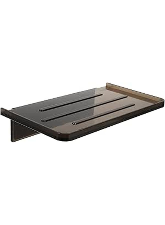 Wall Mounted Toilet Phone Holder Shelf Organizer Black Finish Easy Install Bathroom Kitchen Living Room - Image 1