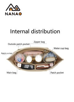 NANAO Purse Organizer Insert for Large Tote - Premium Felt Organizer for Perfectly Organized Essentials BEIGE  - Image 2