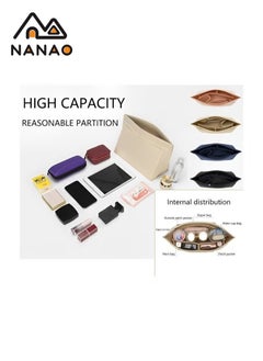 NANAO Purse Organizer Insert for Large Tote - Premium Felt Organizer for Perfectly Organized Essentials BEIGE  - Image 5