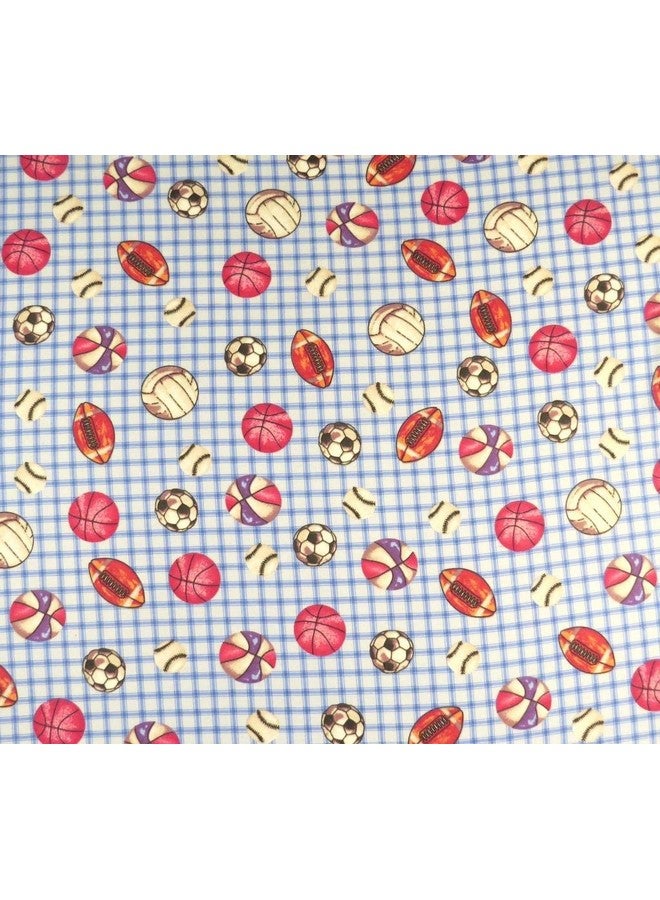 SHEETWORLD.COM SheetWorld 100% Cotton Flannel Extra Deep Fitted Portable Mini Crib Sheet 24 x 38 x 5.5, Sports Blue Grid, Made in USA - Image 2