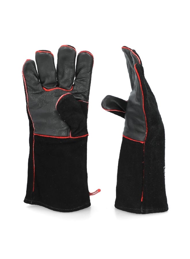 ويبر قفازات جلد للشواء عدد 2 بتصميم وملمس ناعم باللون الأسود، بأبعاد 3.6 × 17.4 × 35 سم - Image 3